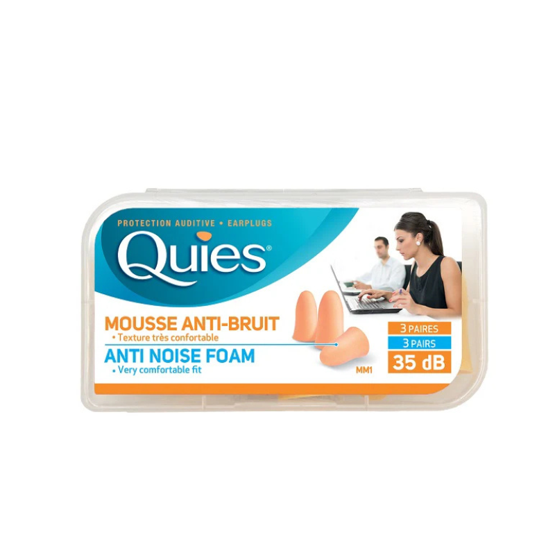 Quies Beige Foam 耳塞 – 3 對裝|法國品牌|頂級隔音設計