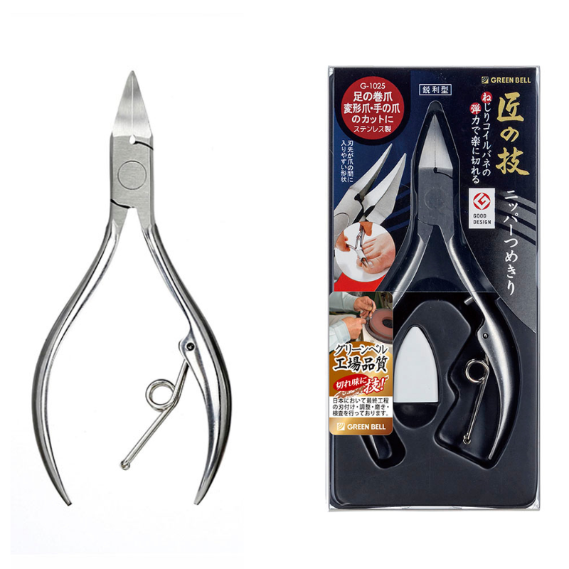 匠之技 G-1025 不銹鋼倒甲嵌甲指甲鉗-刁鑽位不易流血|Green Bell