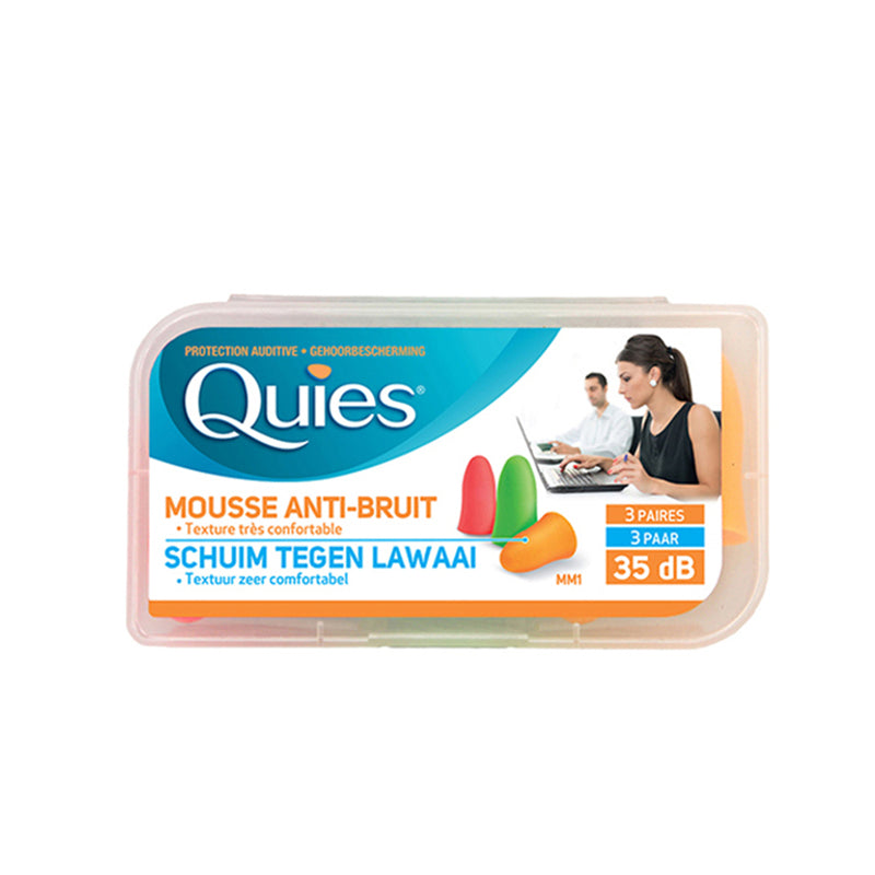 Quies Bright Foam 耳塞 – 3 對裝|法國品牌|頂級隔音設計