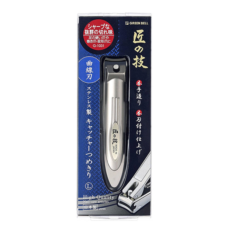 匠之技 G-1031 職人研磨指甲鉗 L-曲刃及不銹鋼|日本製|Green Bell