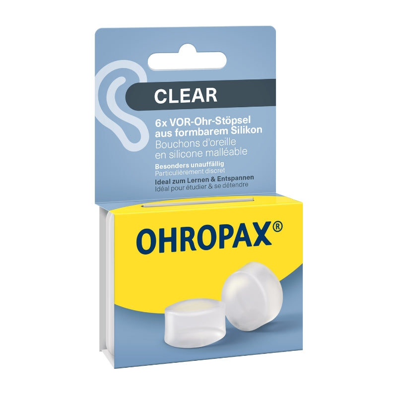 Ohropax Silicon Clear 黏土耳塞 – 3 對裝｜德國品牌
