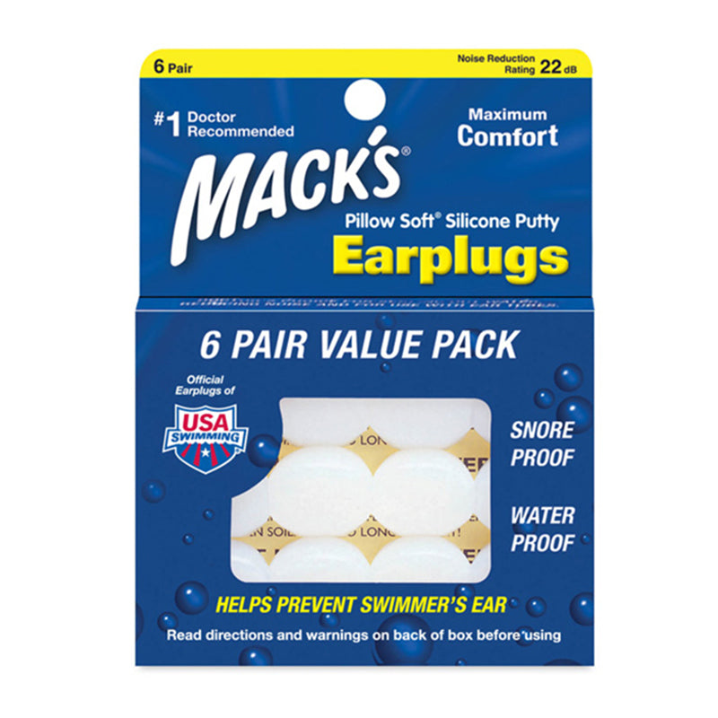 Mack’s 黏土矽膠耳塞 – 6 對裝｜非入耳式｜多功能防水隔音耳塞