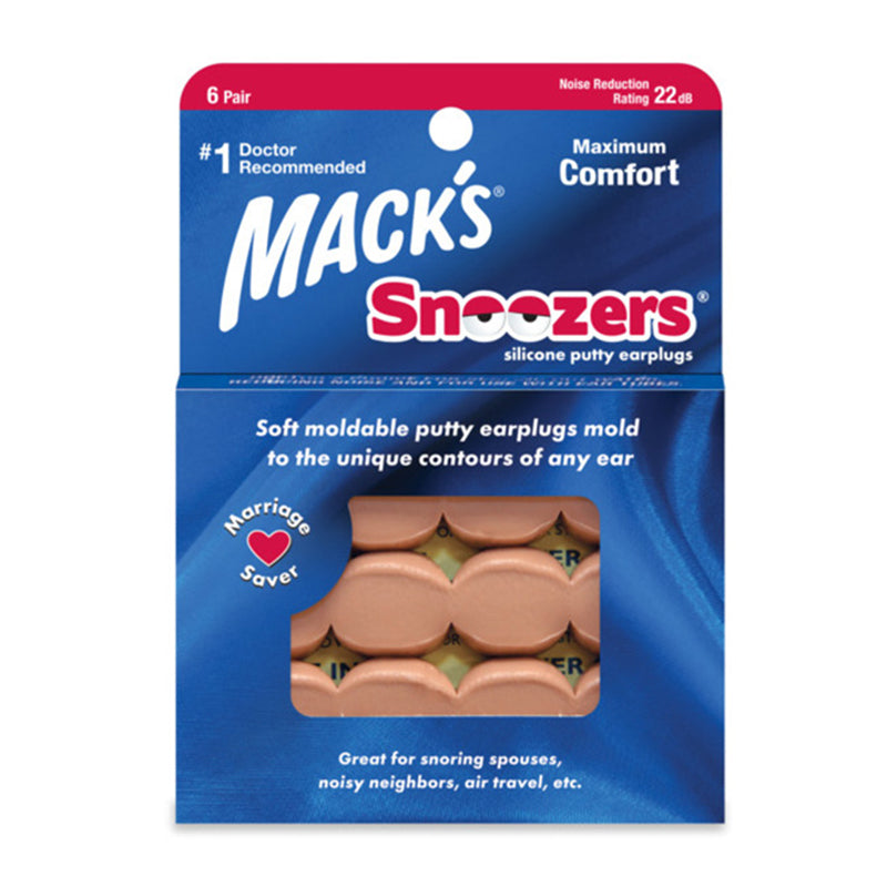 Mack’s 黏土矽膠耳塞 – 6 對裝｜ 舒適隔音｜多功能防水隔音耳塞